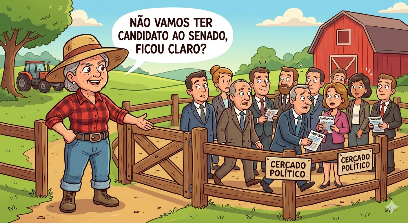 Reinaldo Azambuja, Eduardo Riedel e Tereza Cristina limpam a área e fecham a chapa da direita