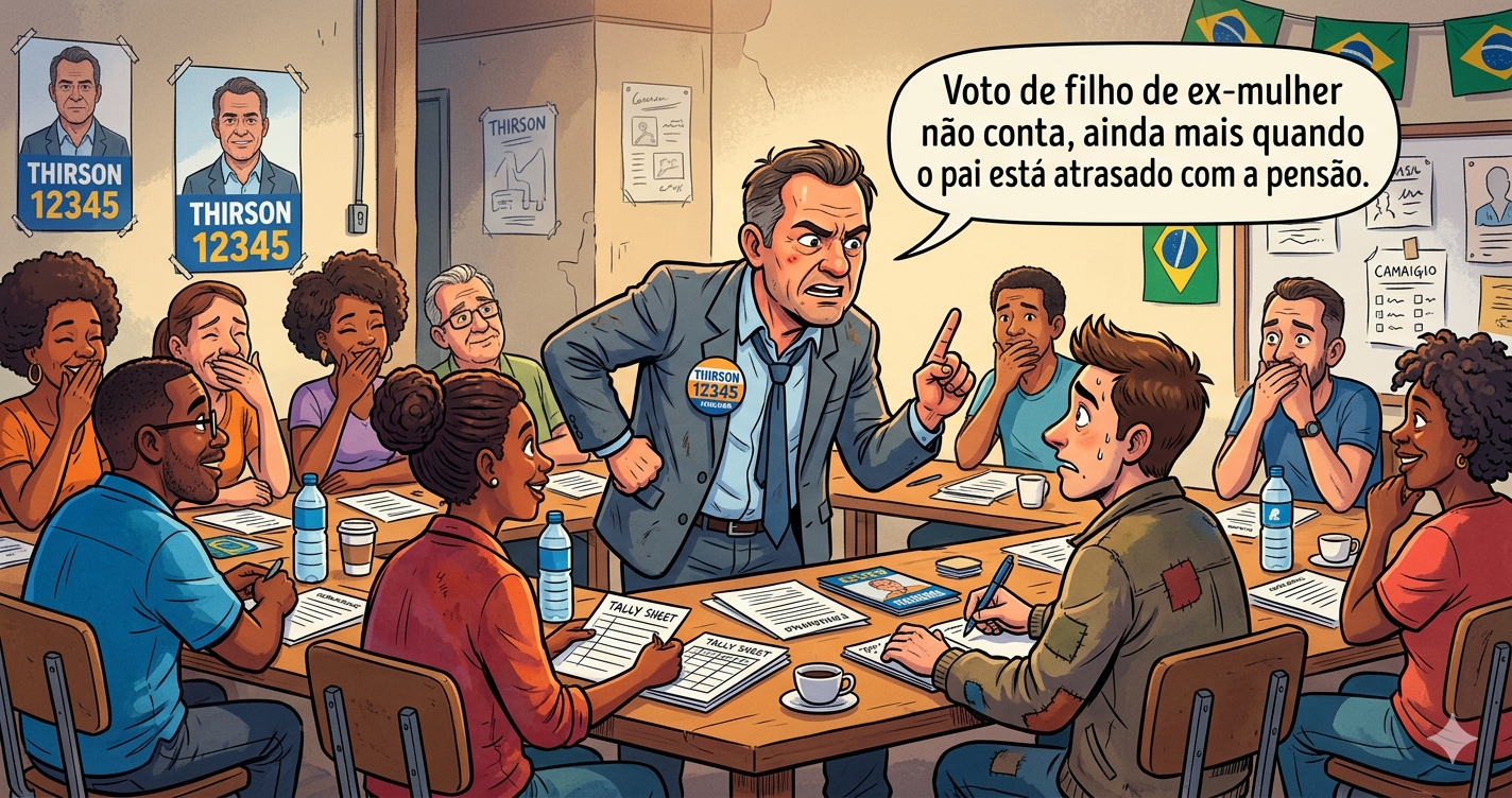 Voto de filho de ex-mulher só conta se o pai estiver com a pensão em dia
